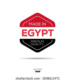 Made in (Egypt) Sign, Egypt logo design, vector illustration.