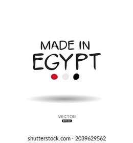 Made in (Egypt) Sign, Egypt logo design, vector illustration.