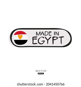 Made in (Egypt) Sign, Egypt logo design, vector illustration.