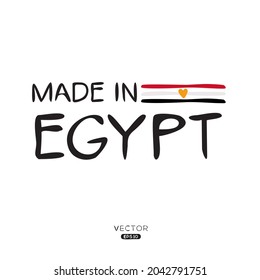 Made in (Egypt) Sign, Egypt logo design, vector illustration.