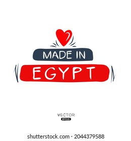 Made in (Egypt) Sign, Egypt logo design, vector illustration.