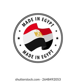 Made in Egypt stamp, sticker. Vector illustration.