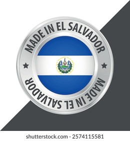 Made in El Salvador badge logo flag sticker 3d vector illustration isolated on white