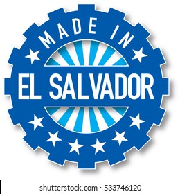 Made in El Salvador flag color stamp. Vector illustration