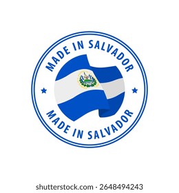 Made in El Salvador stamp, sticker. Vector illustration.
