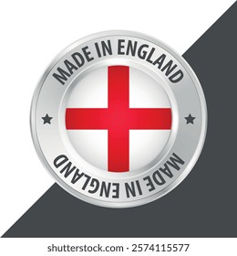 Made in England badge logo flag sticker 3d vector illustration isolated on white