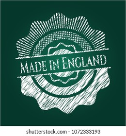  Made in England chalkboard emblem written on a blackboard
