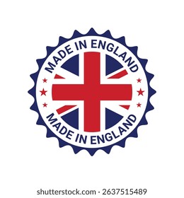 made in england circle sign label design vector	