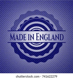 Made in England emblem with denim high quality background