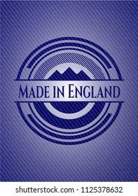 Made in England emblem with jean texture