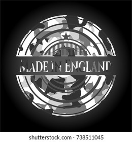 Made in England grey camouflage emblem