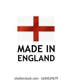 Made in England Label, Vector Tag template with English Flag isolated on white.