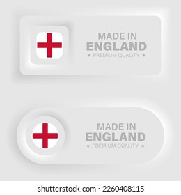 Made in England neumorphic graphic and label. Element of impact for the use you want to make of it.