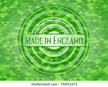 Made in England realistic green mosaic emblem