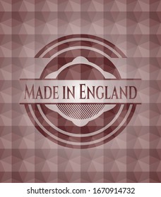 Fabricado en Inglaterra emblema de patrón geométrico sin fisuras rojo. Sin inconvenientes.