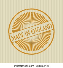 Made in England rubber stamp with grunge texture