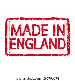 MADE IN england Rubber Stamp text Illustration