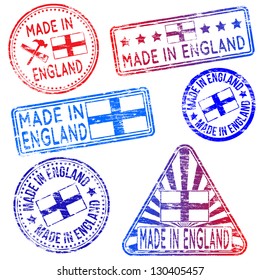 Made in England. Rubber stamp vector illustrations