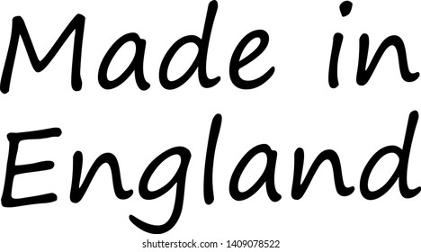 MADE IN ENGLAND stamp on white background