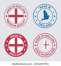 made in England stamp set, made in England product labels