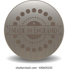 Made in England wood emblem. Vintage.