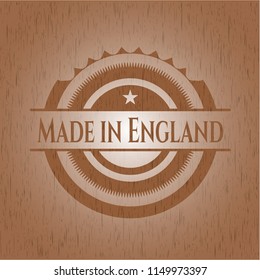 Made in England wooden emblem. Retro