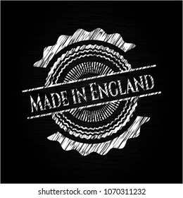 Made in England written with chalkboard texture