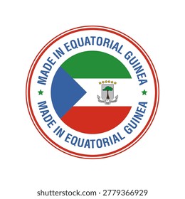 Made in Equatorial Guinea Circle Stamp with Flag Template EPS 10