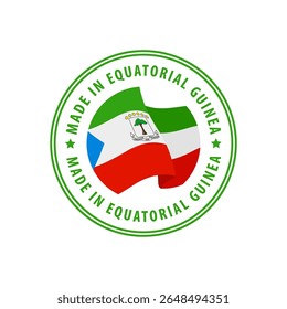 Made in Equatorial Guinea stamp, sticker. Vector illustration.
