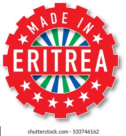 Made in Eritrea flag color stamp. Vector illustration