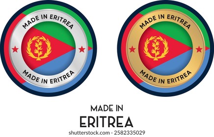 Made in Eritrea. Premium labels, stickers, pointer, badge and symbol of Eritrea flag icon. Collection vector illustration