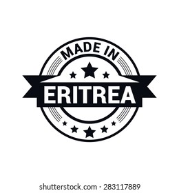 Made in Eritrea - Round black rubber stamp design isolated on white background. vector illustration vintage texture. Vector illustration