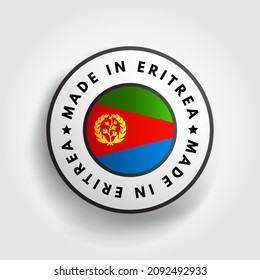 Made in Eritrea text emblem badge, concept background