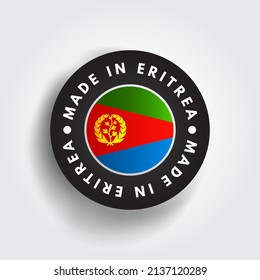 Made in Eritrea text emblem badge, concept background