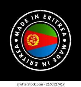 Made in Eritrea text emblem stamp, concept background