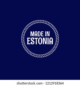 made in estonia emblem, label, badge, sticker. vintage stamp.package label. vector illustration.designed for estonia products, service. illustration with stars