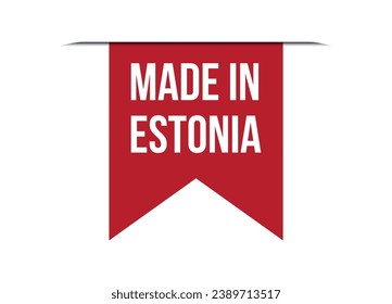 Made in Estonia ilustración de pancartas vectoriales rojas aisladas en fondo blanco