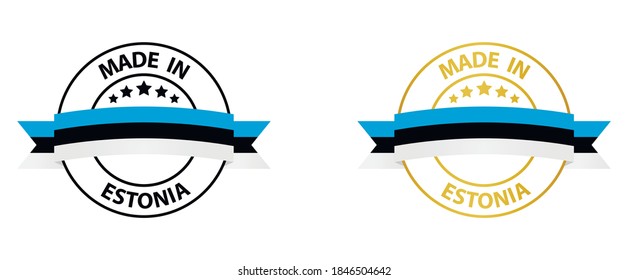 en el sello vectorial de Estonia. insignia con bandera de Estonia