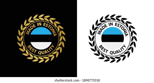 made in Estonia  vector stamp. badge with Estonia  flag