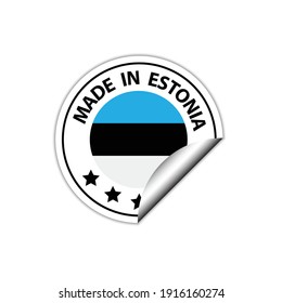 en el sello vectorial de Estonia. insignia con bandera de Estonia