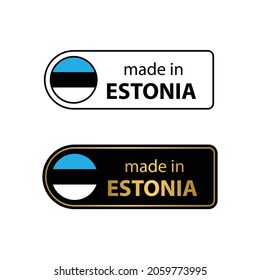 made in Estonia  vector stamp. badge with Estonia  flag