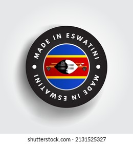 Made in Eswatini text emblem badge, concept background