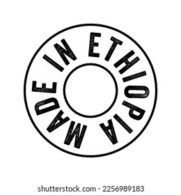 Emblema de texto hecho en Etiopía, fondo de concepto