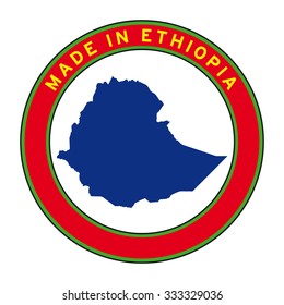 Made in Ethiopia vector logo sticker button