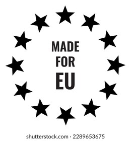 Made for EU badge or symbol with stars