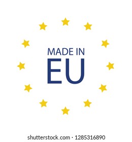 Made in EU icon. European Union flag made in sign, symbol