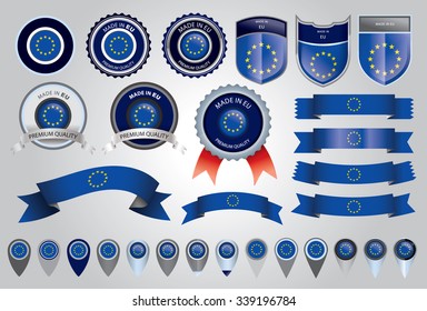 Made in EU Seal Collection, European Flag (Vector Art)