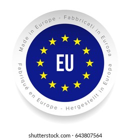 Made in EU sticker with translation vector