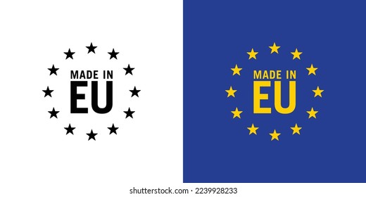 Made in EU vector icon illustration variations with stars