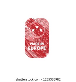 made in europe emblem, label, badge,seal. vintage stamp.package label. vector illustration. grunge label